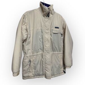 Patagonia Women's Full Zip Tri Color Jacket EJ1 Off White/Purple/Blue Size‎ 10